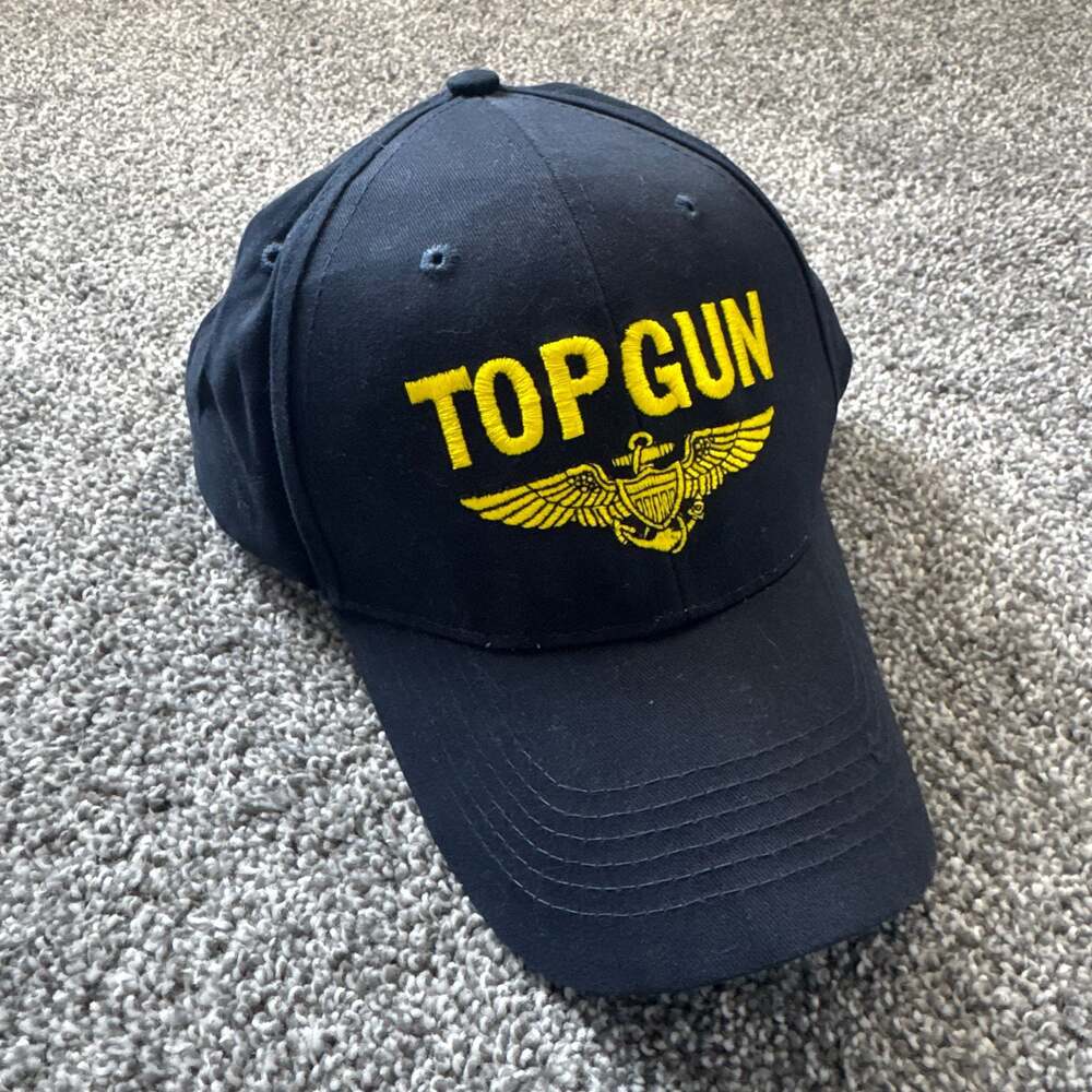 Eagle Crest Top Gun US Navy Embroidered Adjustable Baseball Cap Navy Blue One Si